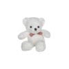 white teddy bear with bow plush stuffed animal 10in