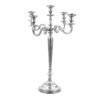 Silver Matte Aluminum 5 Lights Candle Holder Candelabra, 33″