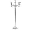 Silver Matte Aluminum 5 Lights Candle Holder Candelabra, 60″