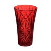 red plastic rose vase 11in x 6in