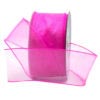 hot pink wired sheer ribbon 2.4in