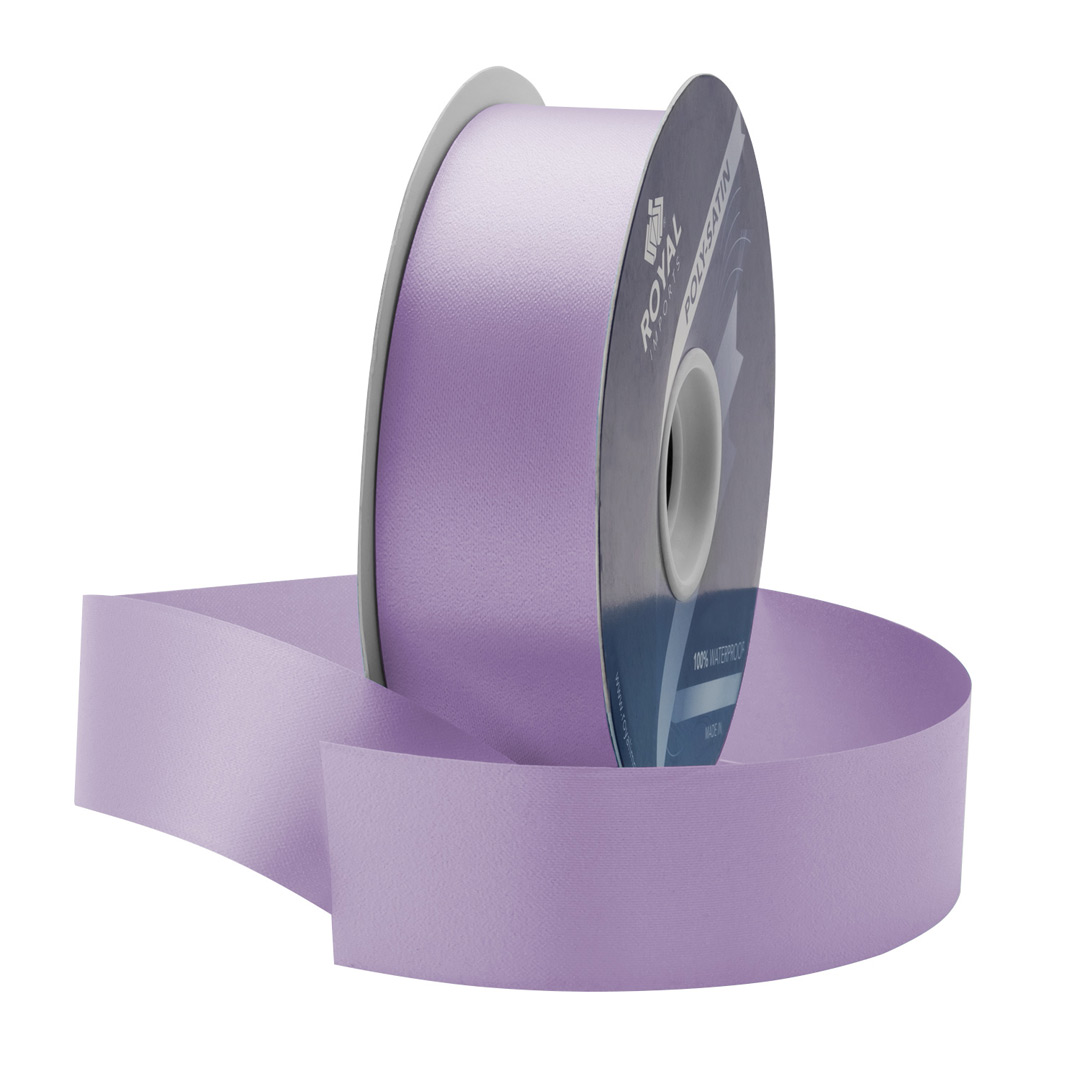 Purple Waterproof Poly-Satin Ribbon 1.375in x 100yds/Roll