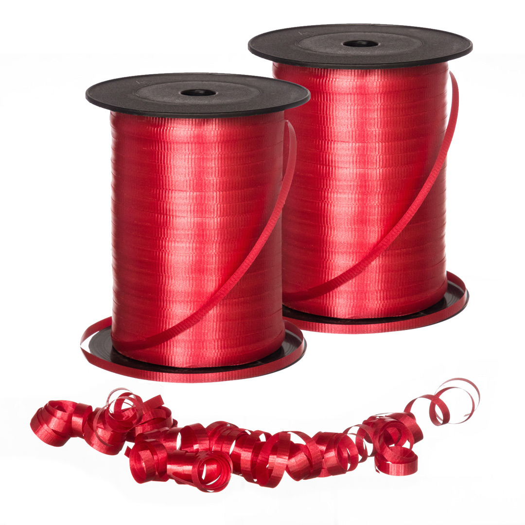 Red Waterproof Curling Ribbon 3/16 x 500yds, 36 Rolls/Case