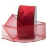 red wired sheer ribbon 2.4in