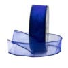 royal blue wired sheer ribbon 1.5in