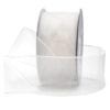 white wired sheer ribbon 2.4in