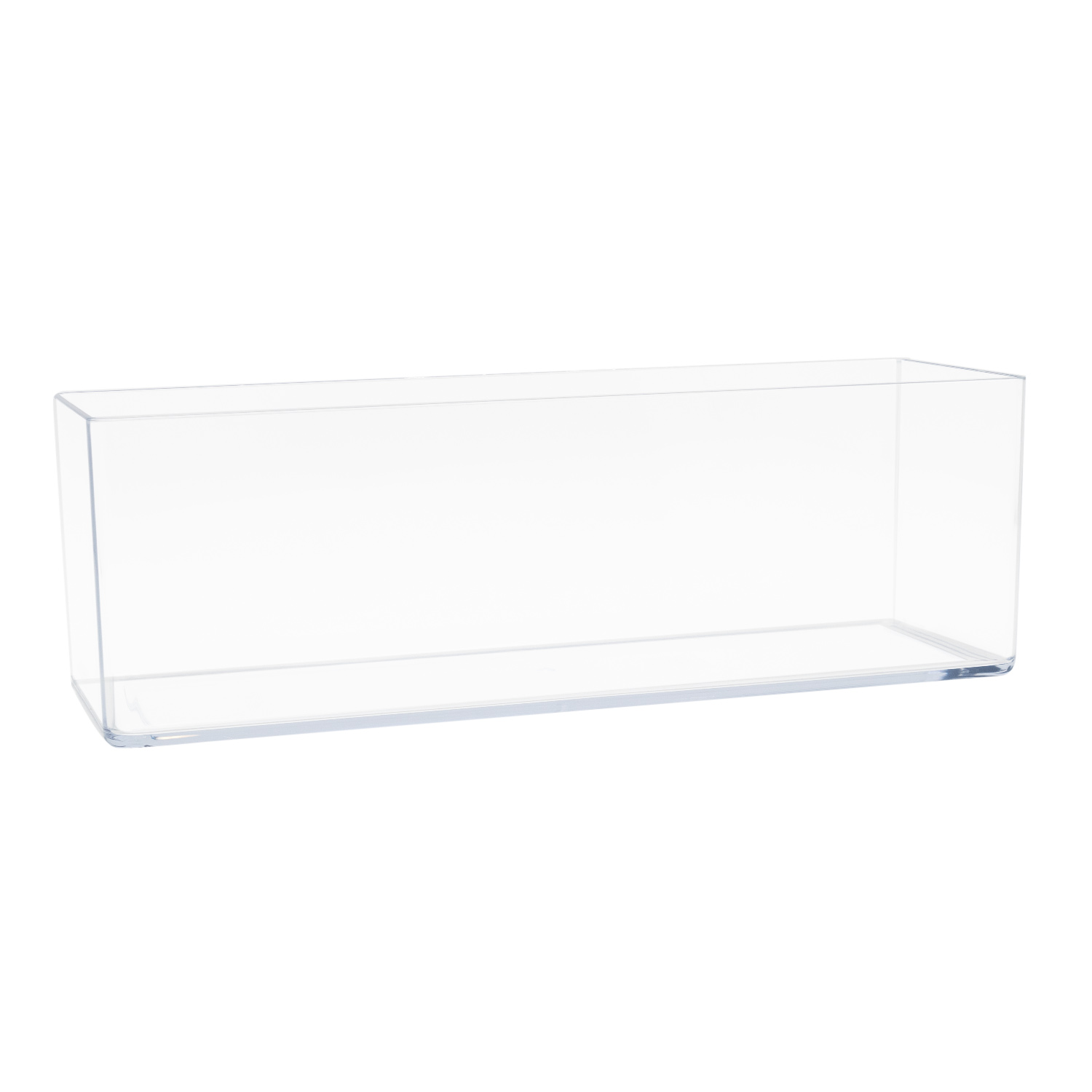 Acrylic Rectangle Flower Vase, 4 x 12, Low Square - Fisch Floral Supply